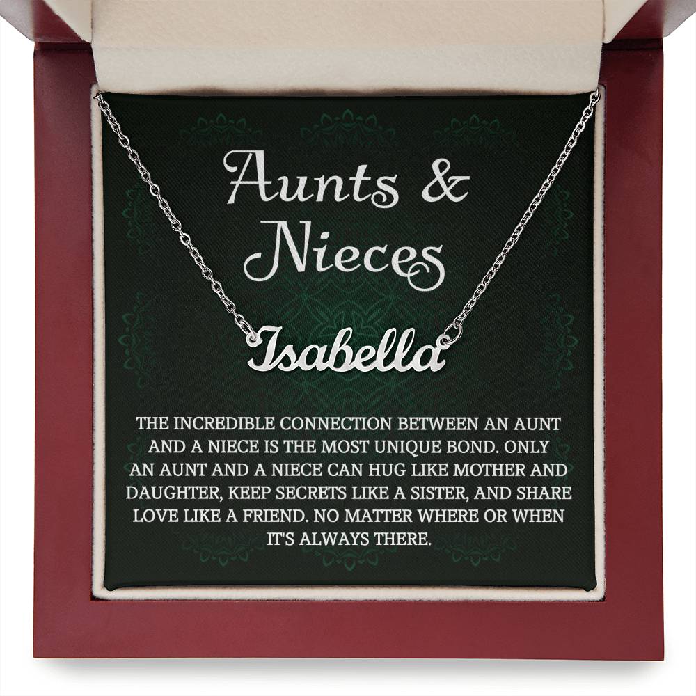 Auntie Gift Aunt Gifts From Niece, Personalized Name Necklace Birthday Christmas Jewelry For Aunt