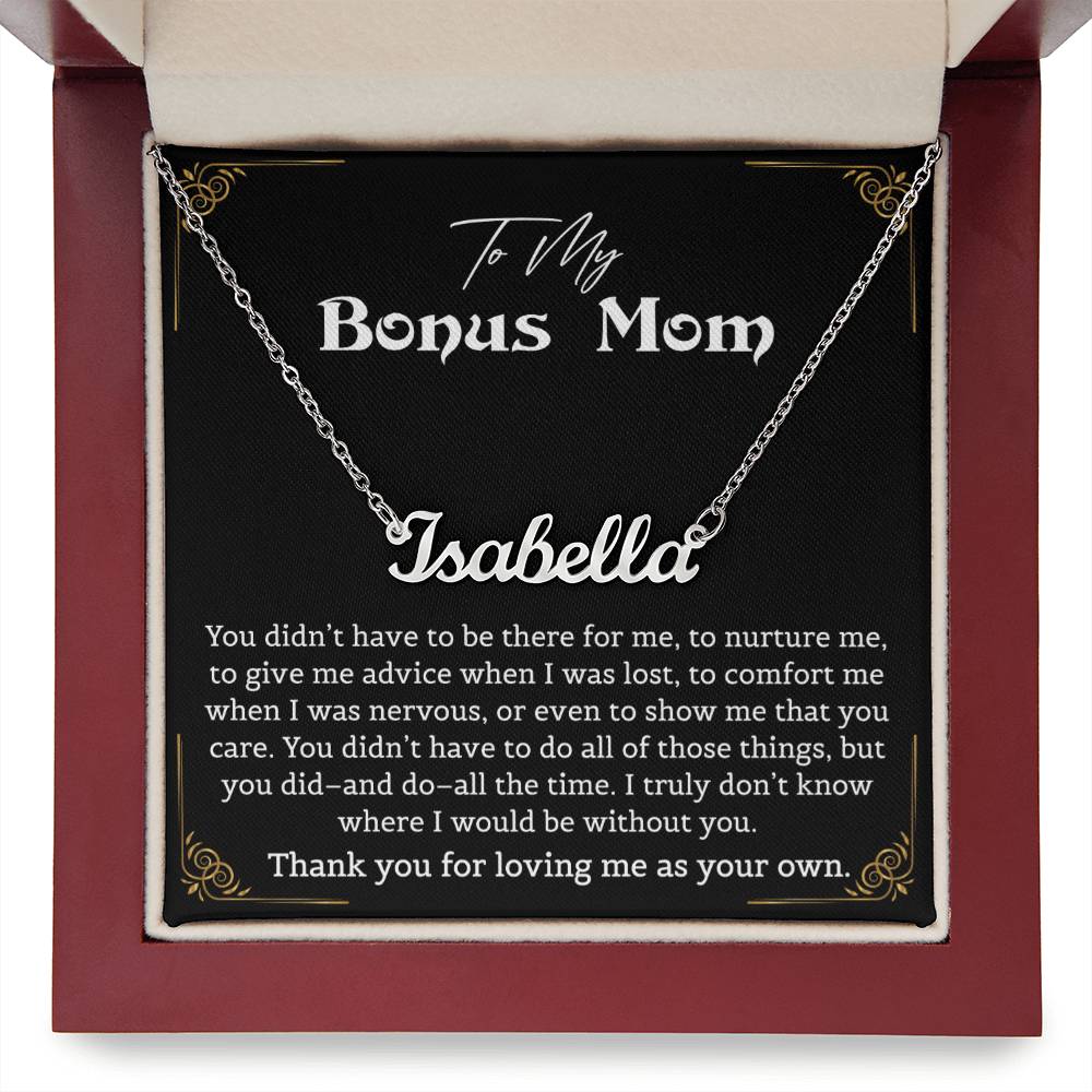 Personalized Name Necklace for Step Mom Mothers Day Gifts Christmas Birthday Jewelry Gifts for Bonus Mom Step Mother
