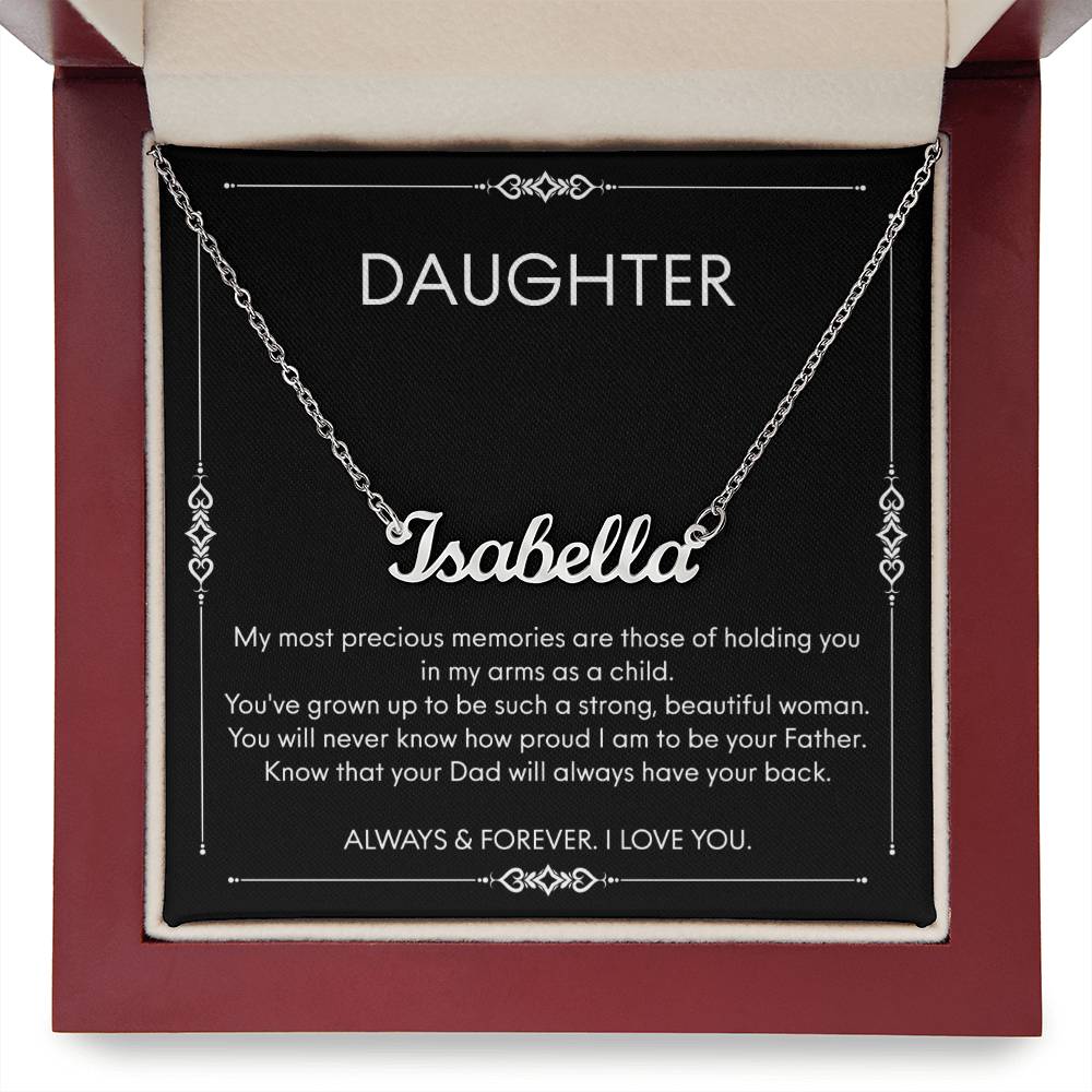 To My Daughter Necklace Gifts for Daughter From Dad, Birthday Gift To Daughter Gift for Girls From Father, Necklaces Personalized Name Necklace