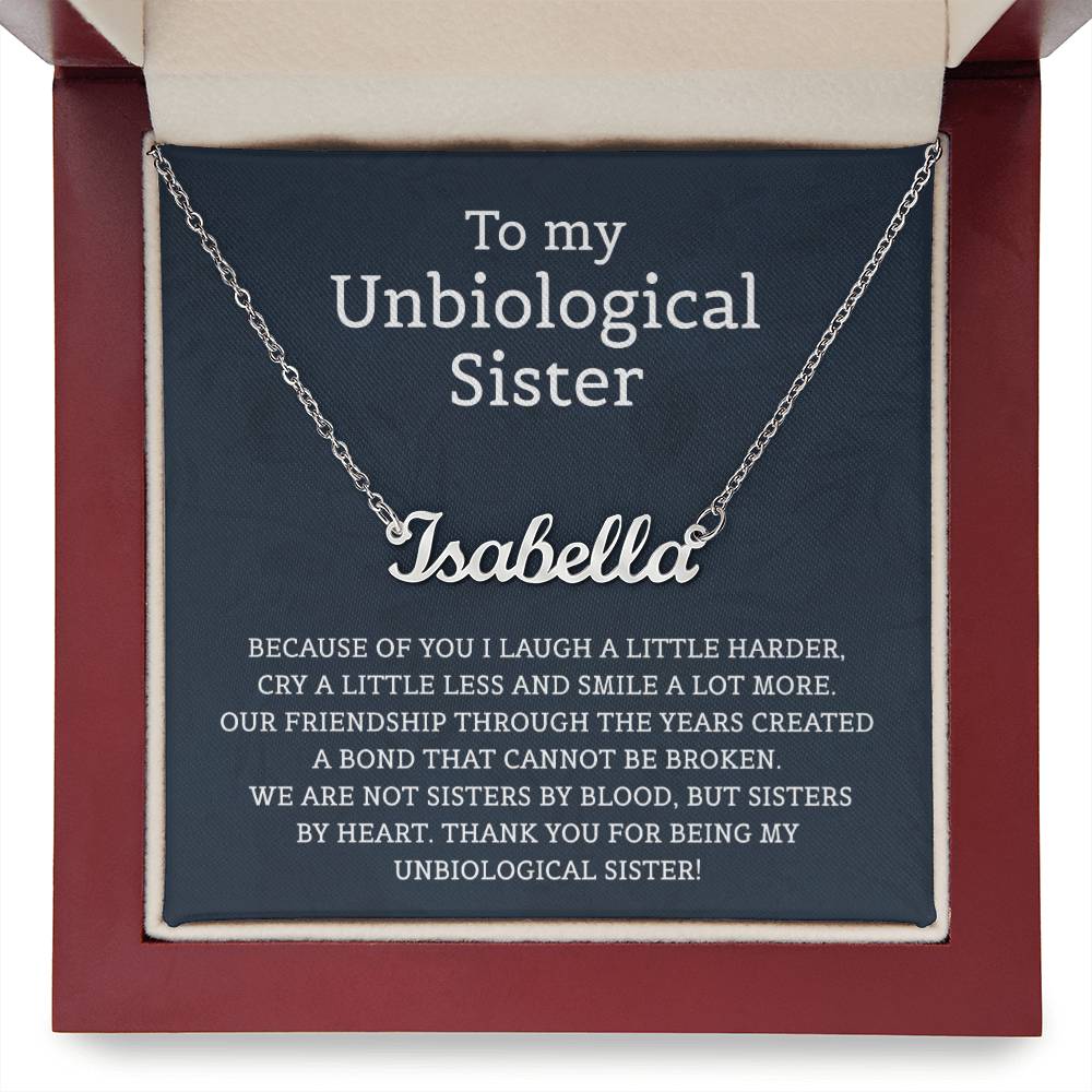 Unbiological Sister Personalized Name  Necklace for Sister Friends Necklaces Unbiological Sister Gifts for Friendship Necklace BFF Necklace for Friendship Jewelry
