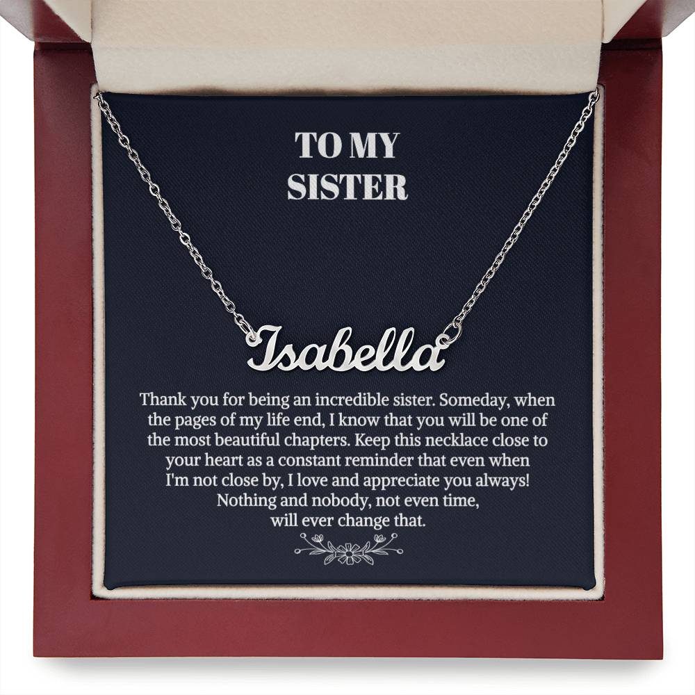 To My Sister Gift Necklace, Personalized Name Necklace, Unbiological Sister Gift Necklace, Best Friend Gift Necklace, Birthday Necklace