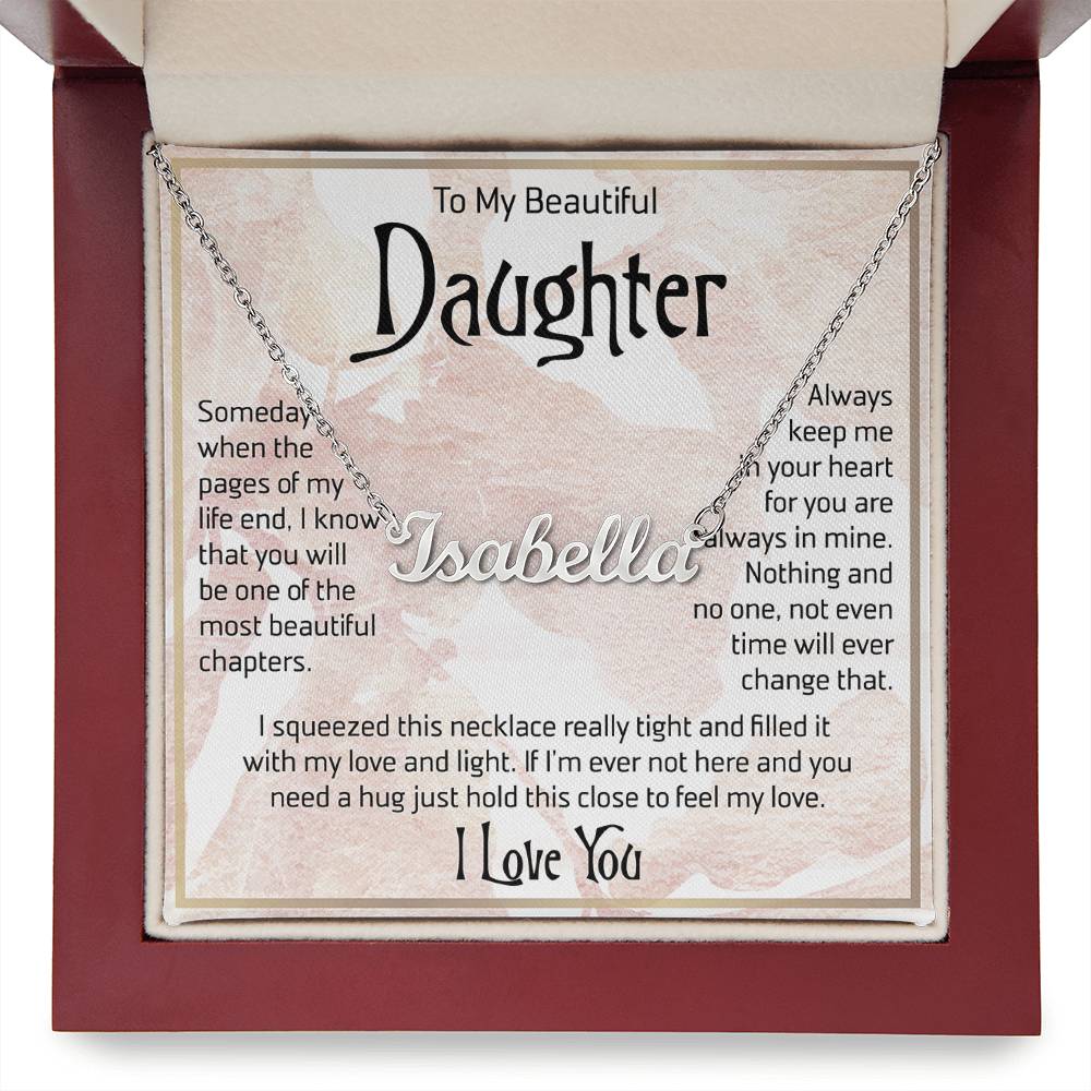 To My Daughter Necklace Name