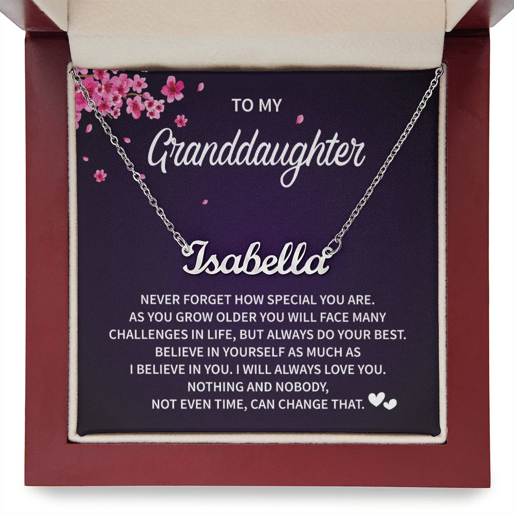 To My Granddaughter cherry Bloom background