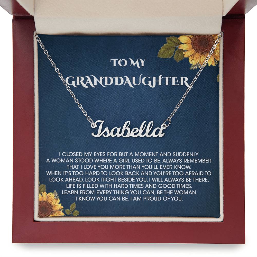 To My Granddaughter Gifts From Grandma and Granddaughter Birthday Message Card Necklace From Grandmother or Grandpa Jewelry Present