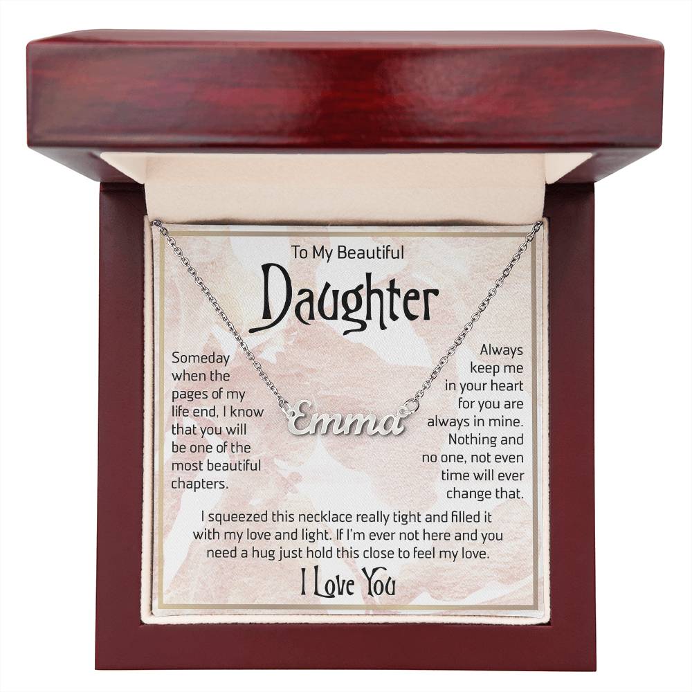 To My Daughter Necklace Name