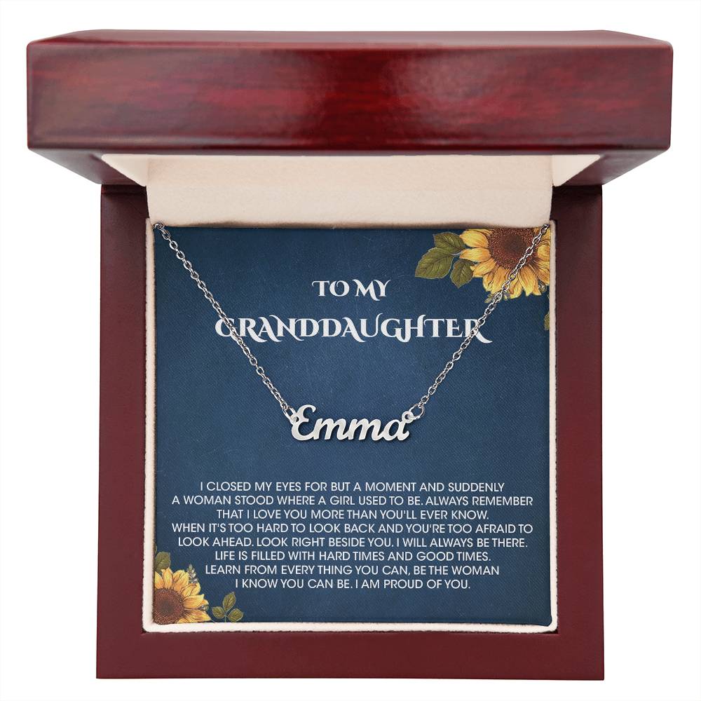 To My Granddaughter Gifts From Grandma and Granddaughter Birthday Message Card Necklace From Grandmother or Grandpa Jewelry Present