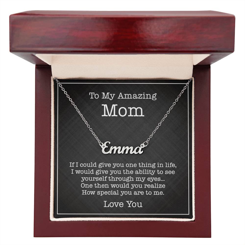To My Mom Personalized Name Necklace, Mom Gift, Mom Necklace, Jewelry From Son Daughter, Gift Mom Birthday, Christmas, Mothers Day, Necklaces with Meaningful Messages