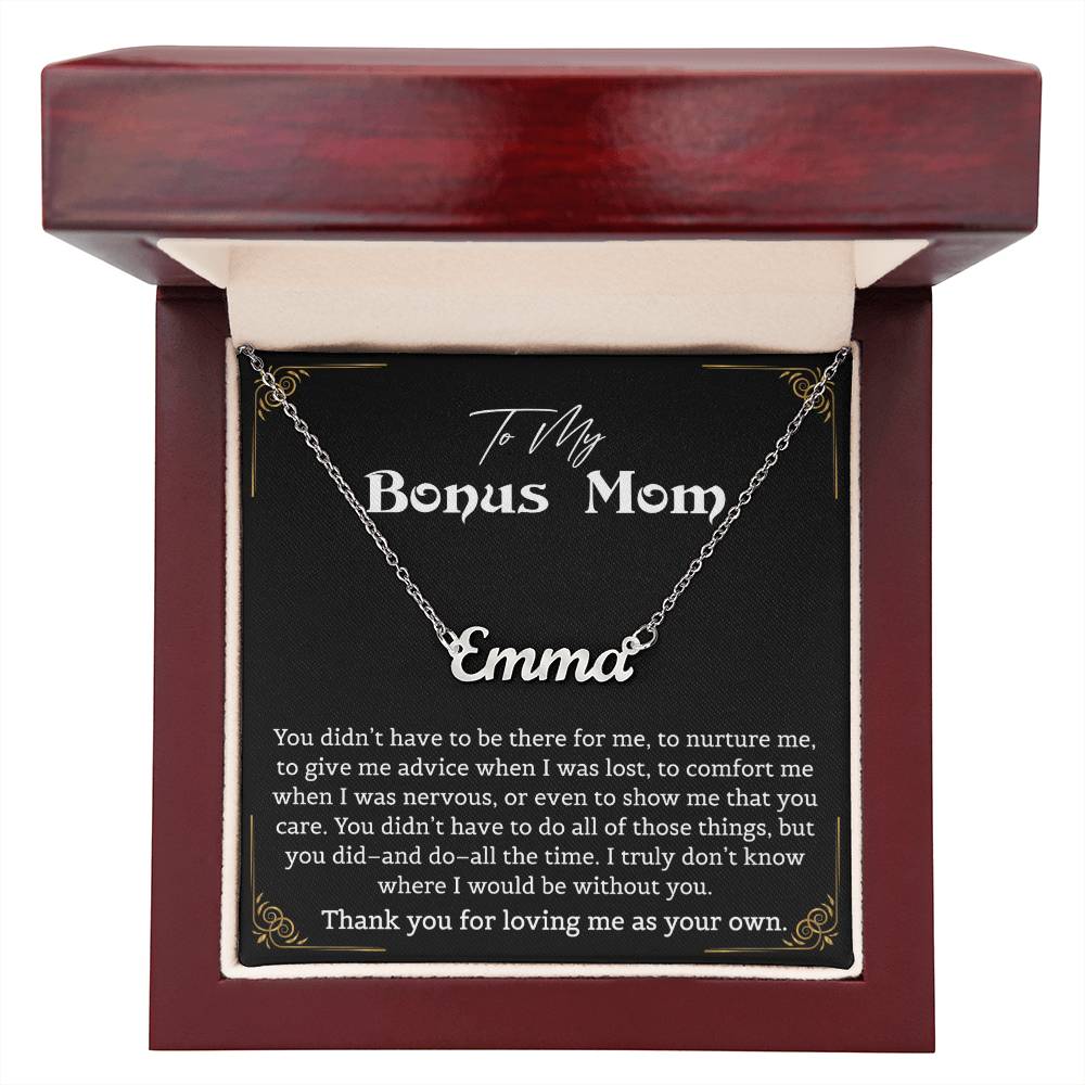 Personalized Name Necklace for Step Mom Mothers Day Gifts Christmas Birthday Jewelry Gifts for Bonus Mom Step Mother