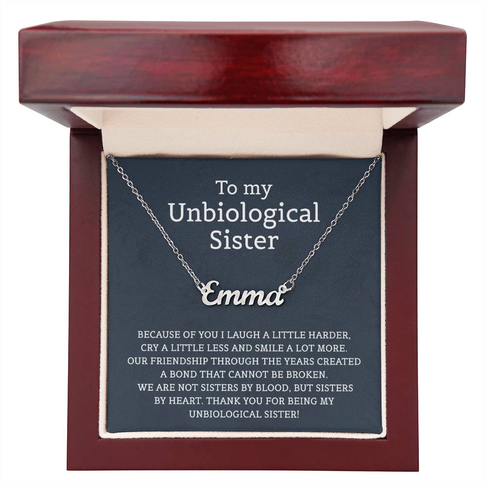 Unbiological Sister Personalized Name  Necklace for Sister Friends Necklaces Unbiological Sister Gifts for Friendship Necklace BFF Necklace for Friendship Jewelry