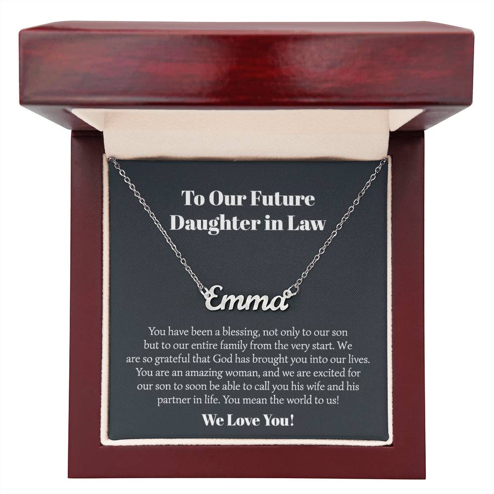 To Our Future Daughter in Law Personalized Name Necklace