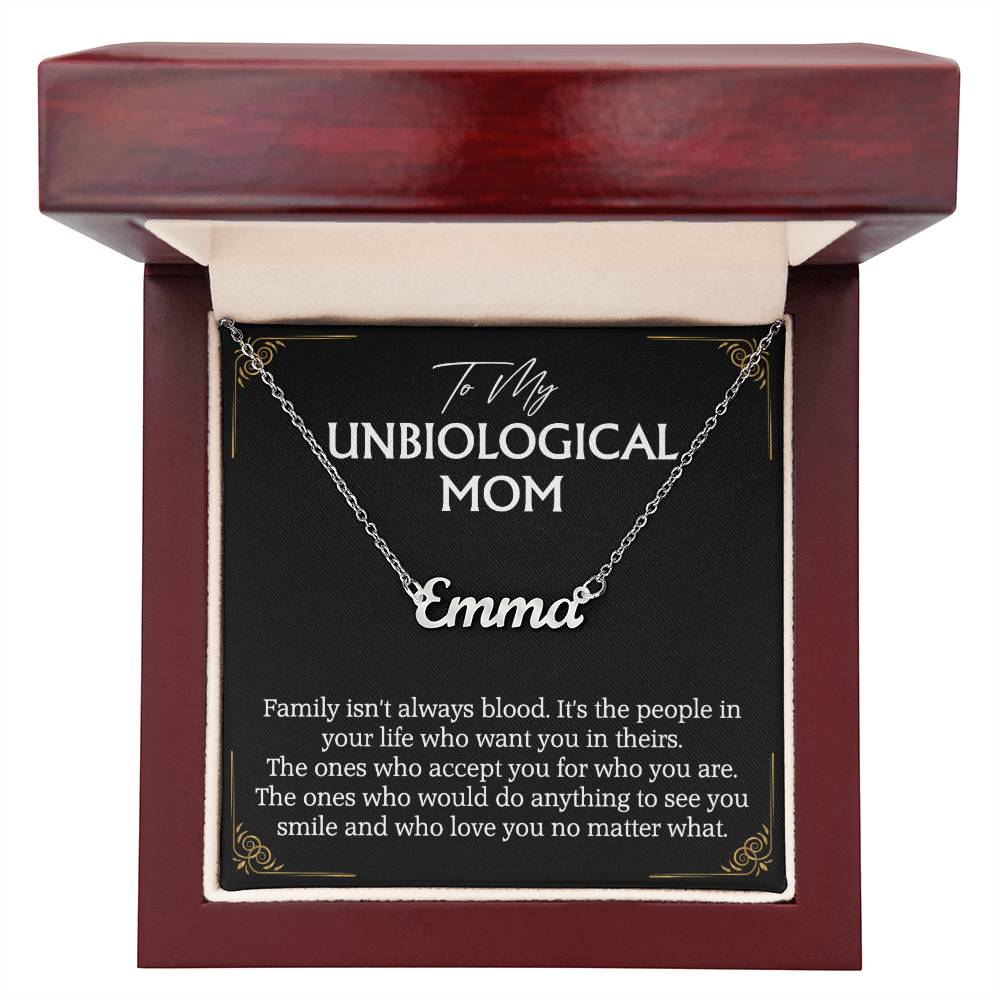 To My Unbiological Mom Personalized Necklace for Bonus Mom Mother in Law Gifts Mothers Day Gifts Christmas