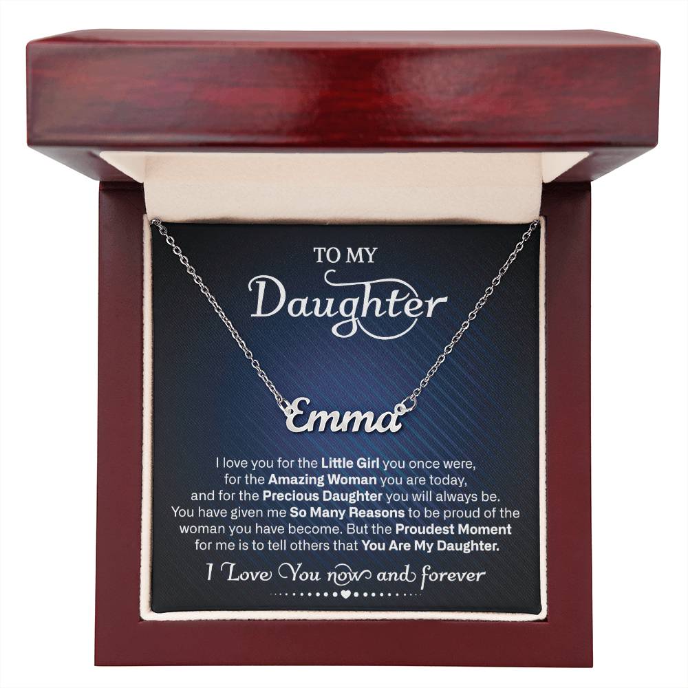 To My Daughter | Proudest Moment | Personalized Name Necklace