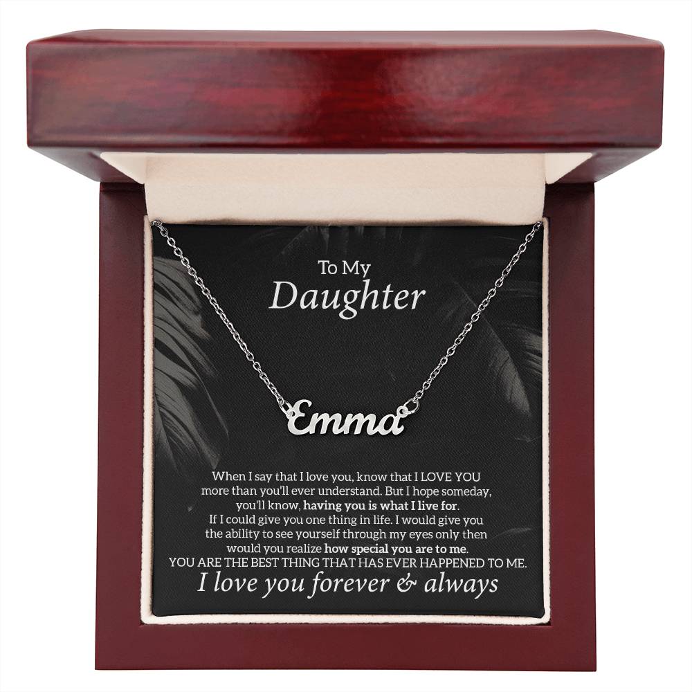 To My Daughter Necklace Jewelry Gift, Personalized Name Necklace