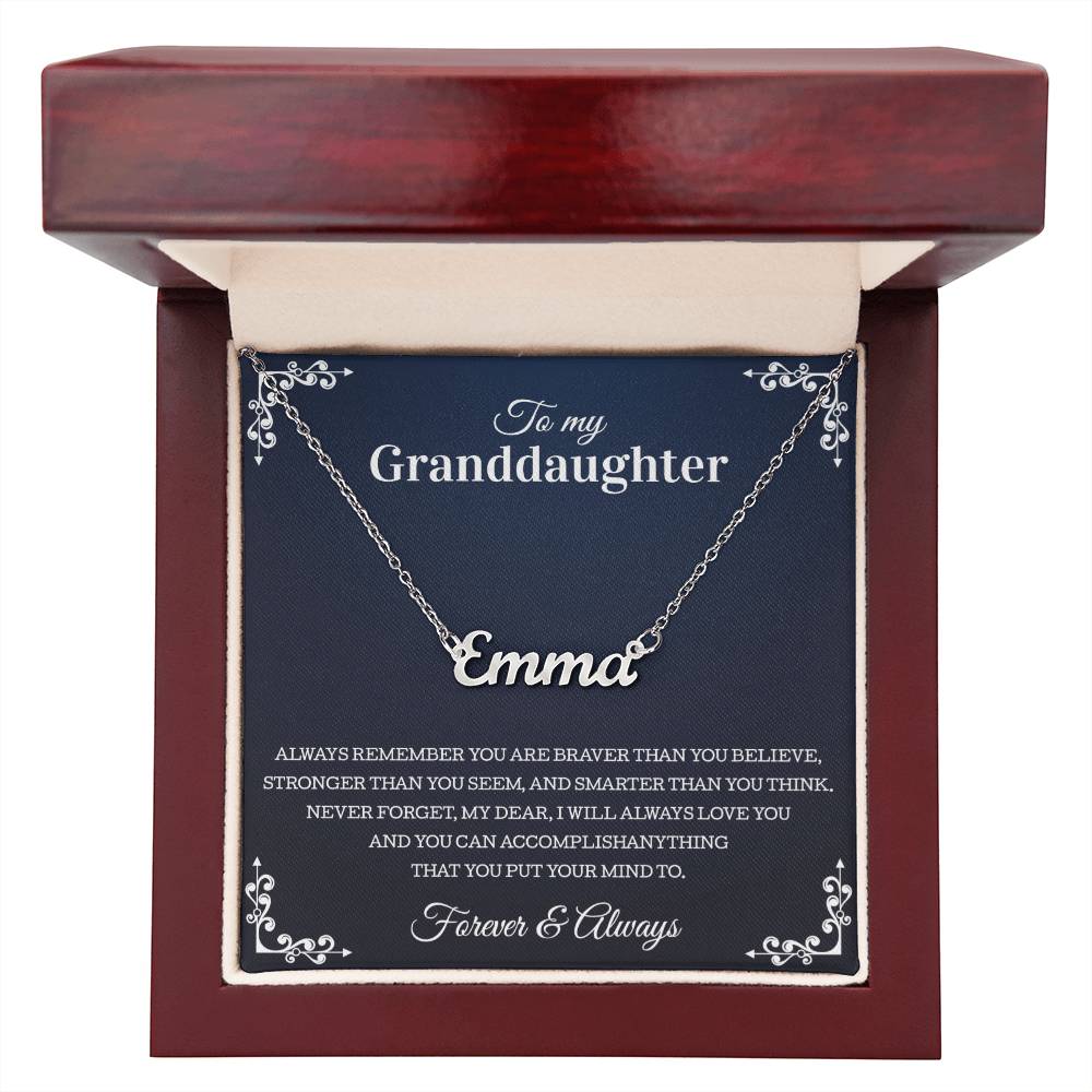 To My Granddaughter Personalized Necklace Perfect Heartfelt Birthday, Graduation Or Holiday Gift For Your Granddaughter