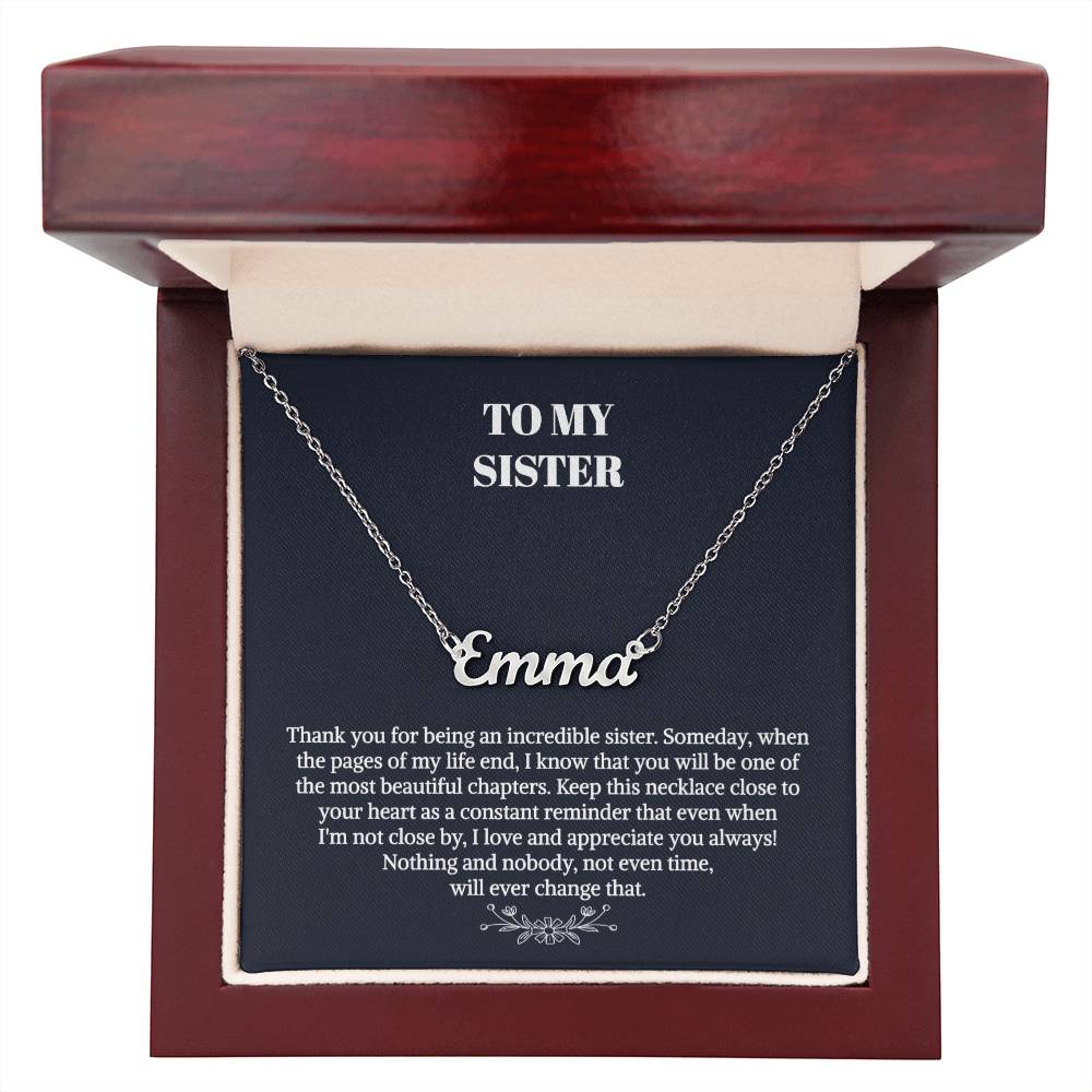 To My Sister Gift Necklace, Personalized Name Necklace, Unbiological Sister Gift Necklace, Best Friend Gift Necklace, Birthday Necklace