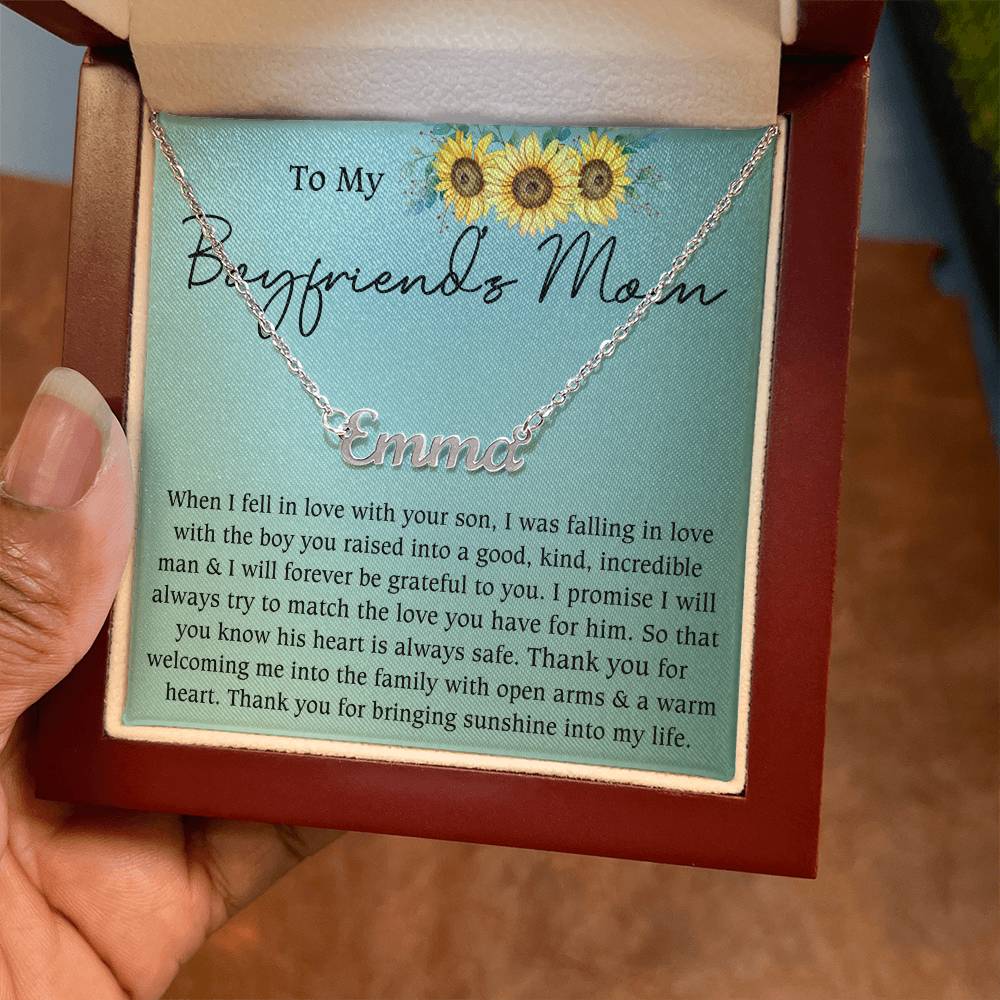 To My Boyfriend's Mom Necklace, Mother's Day Gifts for Boyfriend's Mom from Girlfriend, Personalized Gifts for Mother-in-Law, Mother's Day Necklace, Best Birthday Present for Boyfriend's Mom, Christmas Gifts for Boyfriend's Mom