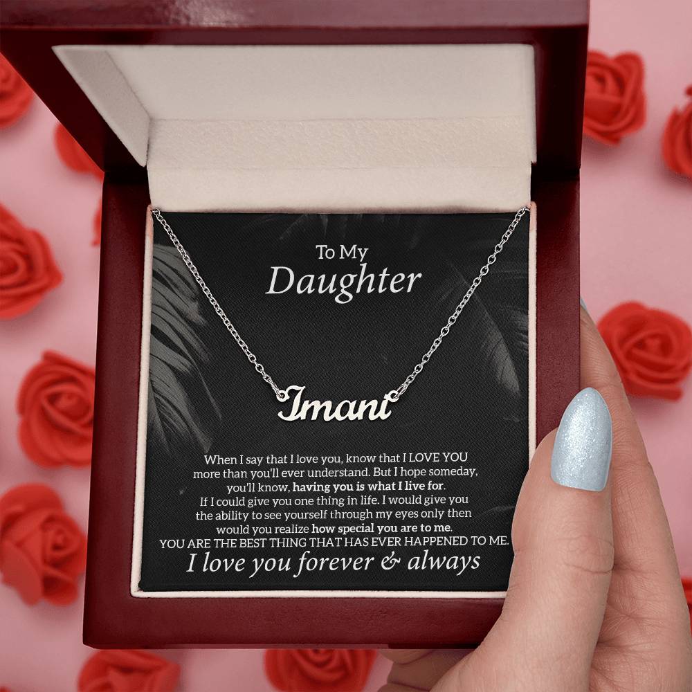 To My Daughter Necklace Jewelry Gift, Personalized Name Necklace