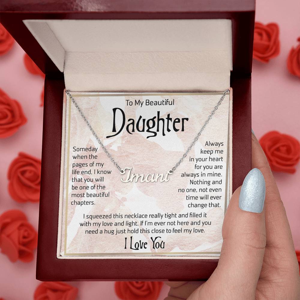 To My Daughter Necklace Name