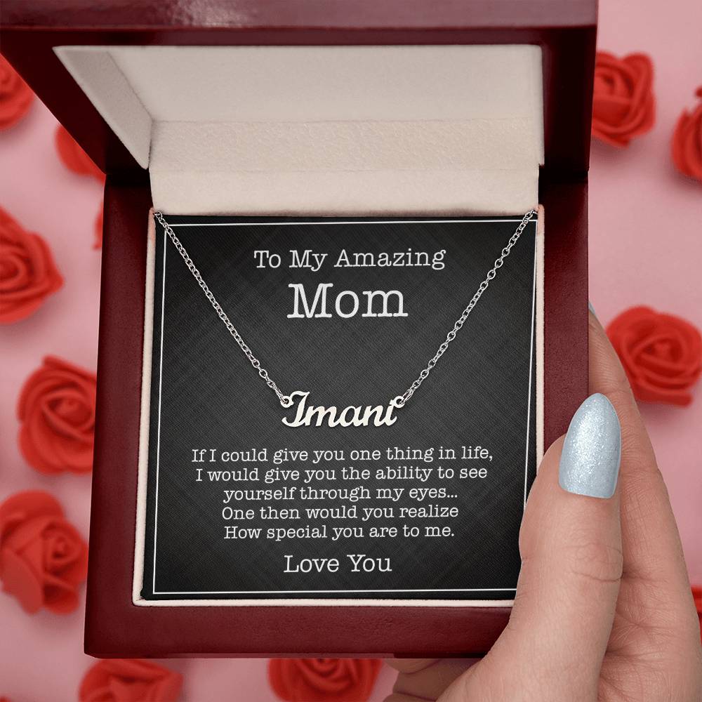 To My Mom Personalized Name Necklace, Mom Gift, Mom Necklace, Jewelry From Son Daughter, Gift Mom Birthday, Christmas, Mothers Day, Necklaces with Meaningful Messages