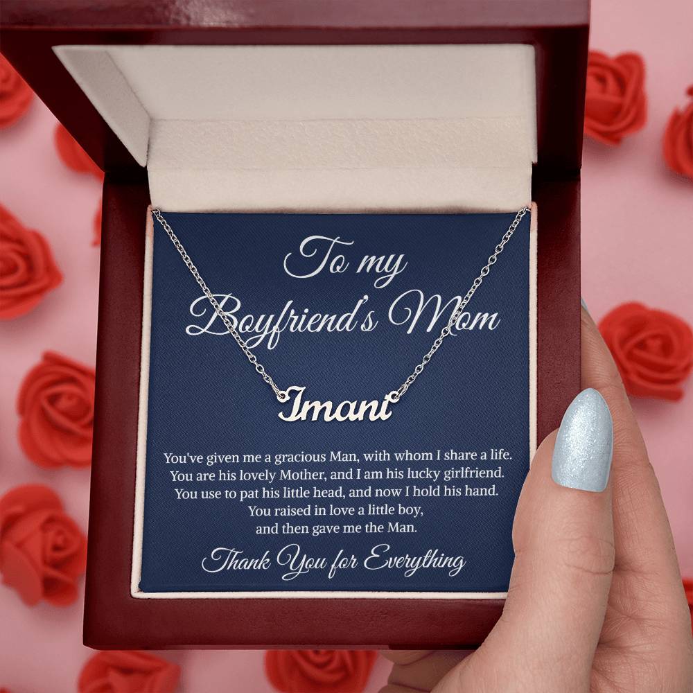 Gift to My Boyfriend's Mom Necklace, Personalized Name Necklace , Boyfriends Mom Necklace