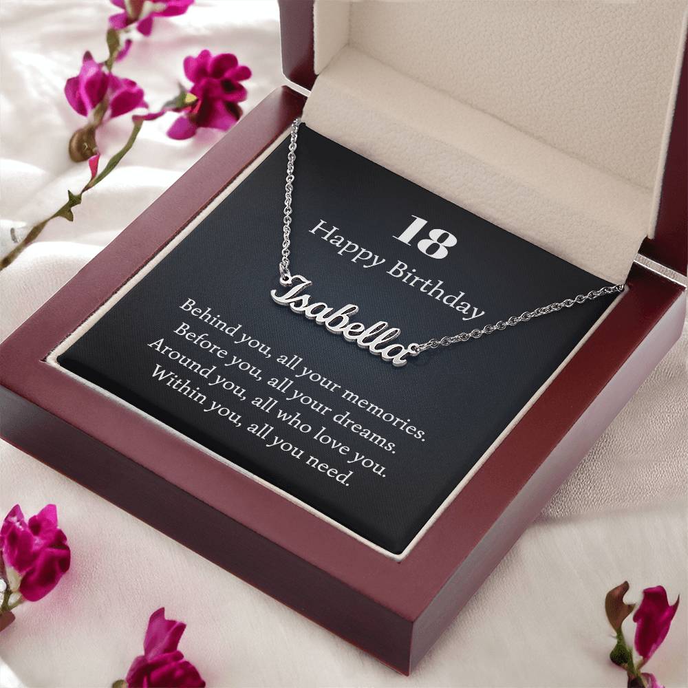 18 happy birthday name neckalce 1