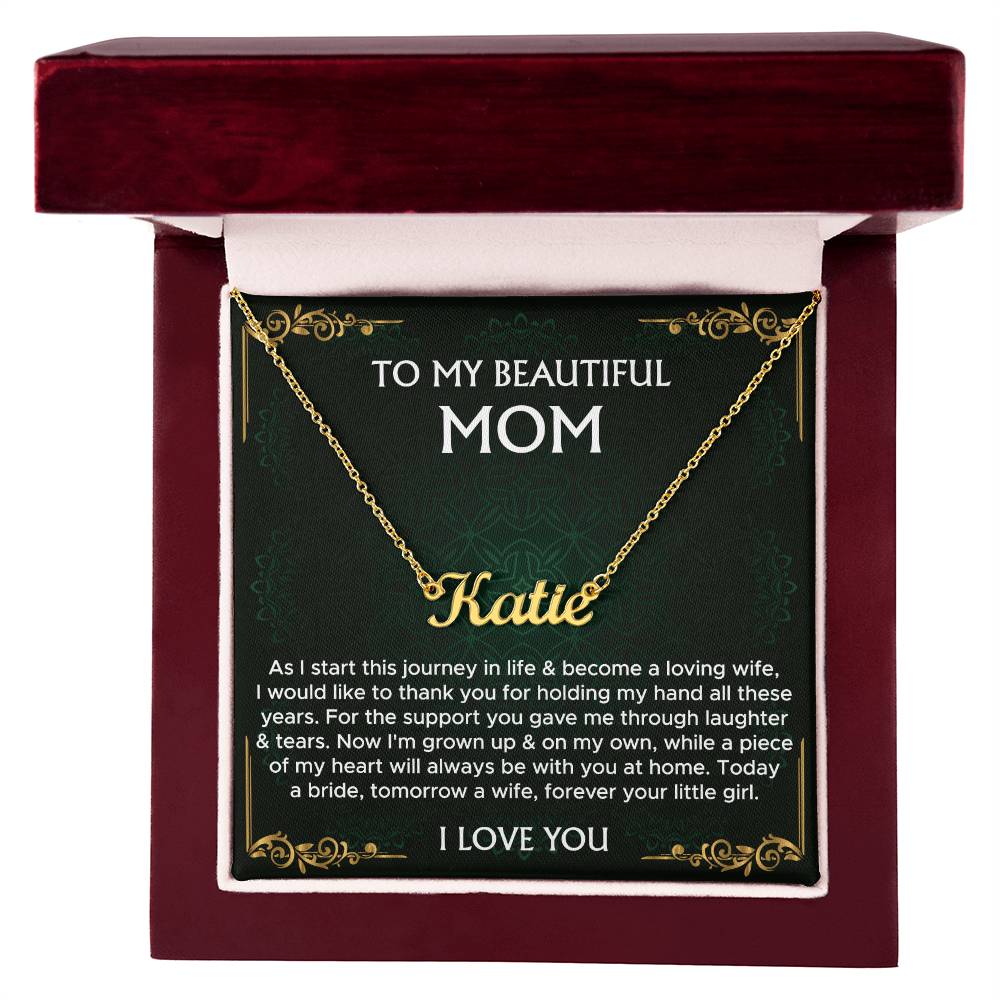 Mother of the Bride Gift From Daughter | Mother of the Bride Necklace From Bride | Mom of Bride | Personalized Name Necklace