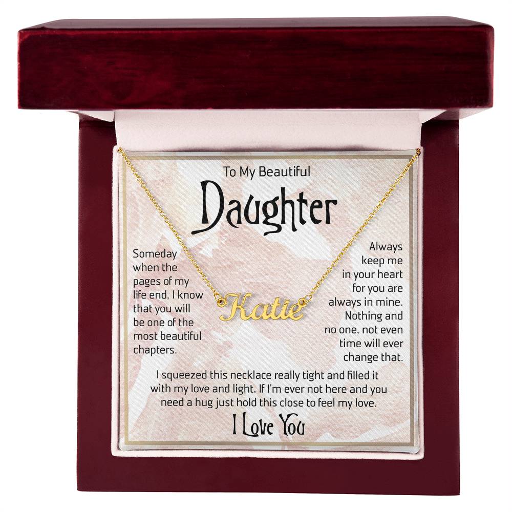 To My Daughter Necklace Name