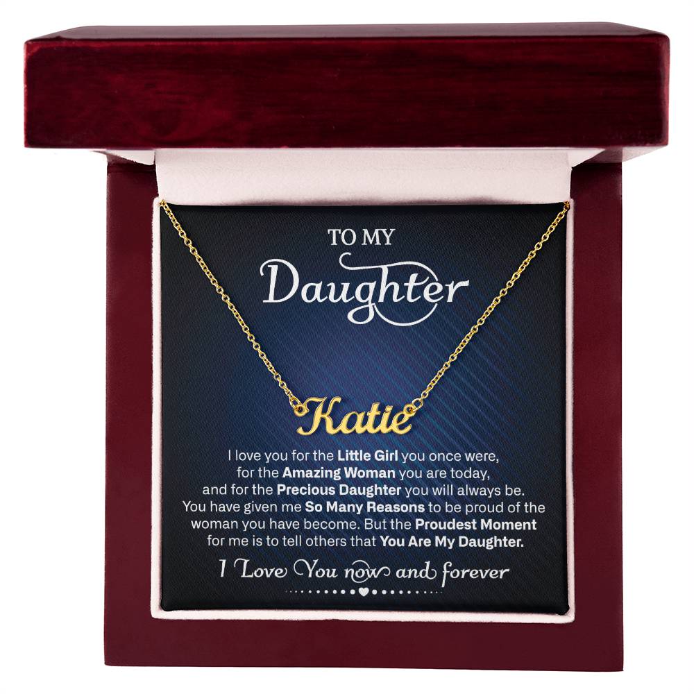 To My Daughter | Proudest Moment | Personalized Name Necklace