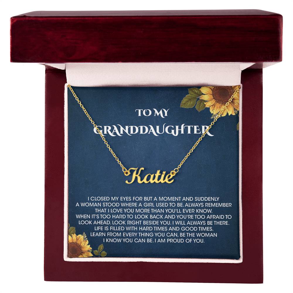 To My Granddaughter Gifts From Grandma and Granddaughter Birthday Message Card Necklace From Grandmother or Grandpa Jewelry Present