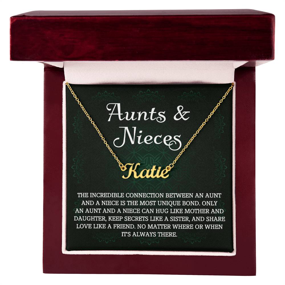 Auntie Gift Aunt Gifts From Niece, Personalized Name Necklace Birthday Christmas Jewelry For Aunt