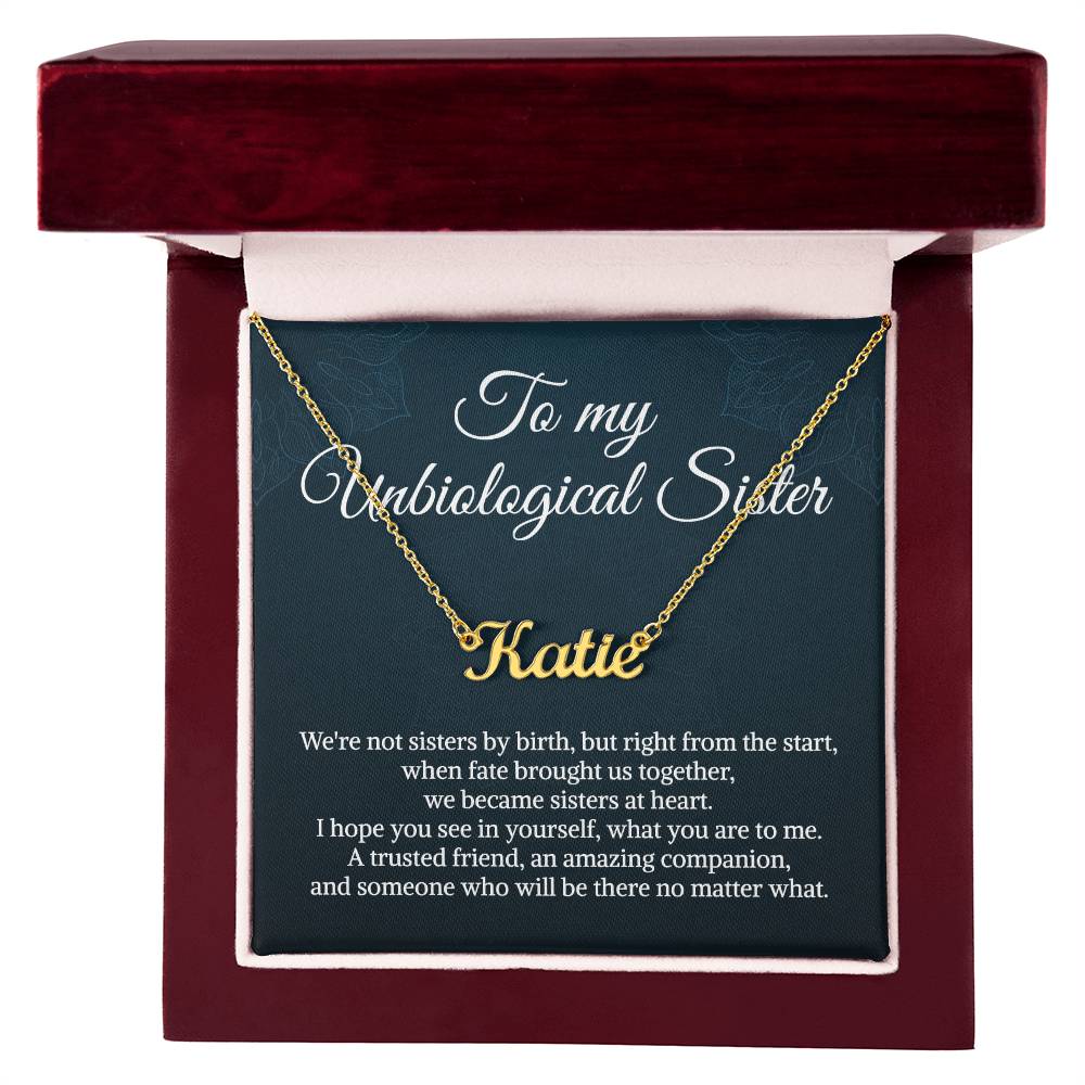 Unbiological Sister Necklace Bonus Sister Necklace Sister in Law Necklace Personalized Name Necklace for Sister Birthday Gifts from Sister Christmas Gifts
