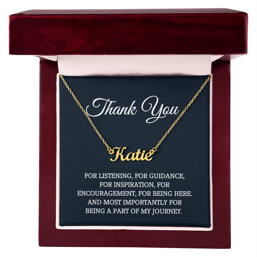 Thank you Card Jewelry Gift Set, Appreciation Gift for Her, Thank you Gift for Friends, Christmas Jewelry Gift for Her, Personalized Name Necklace