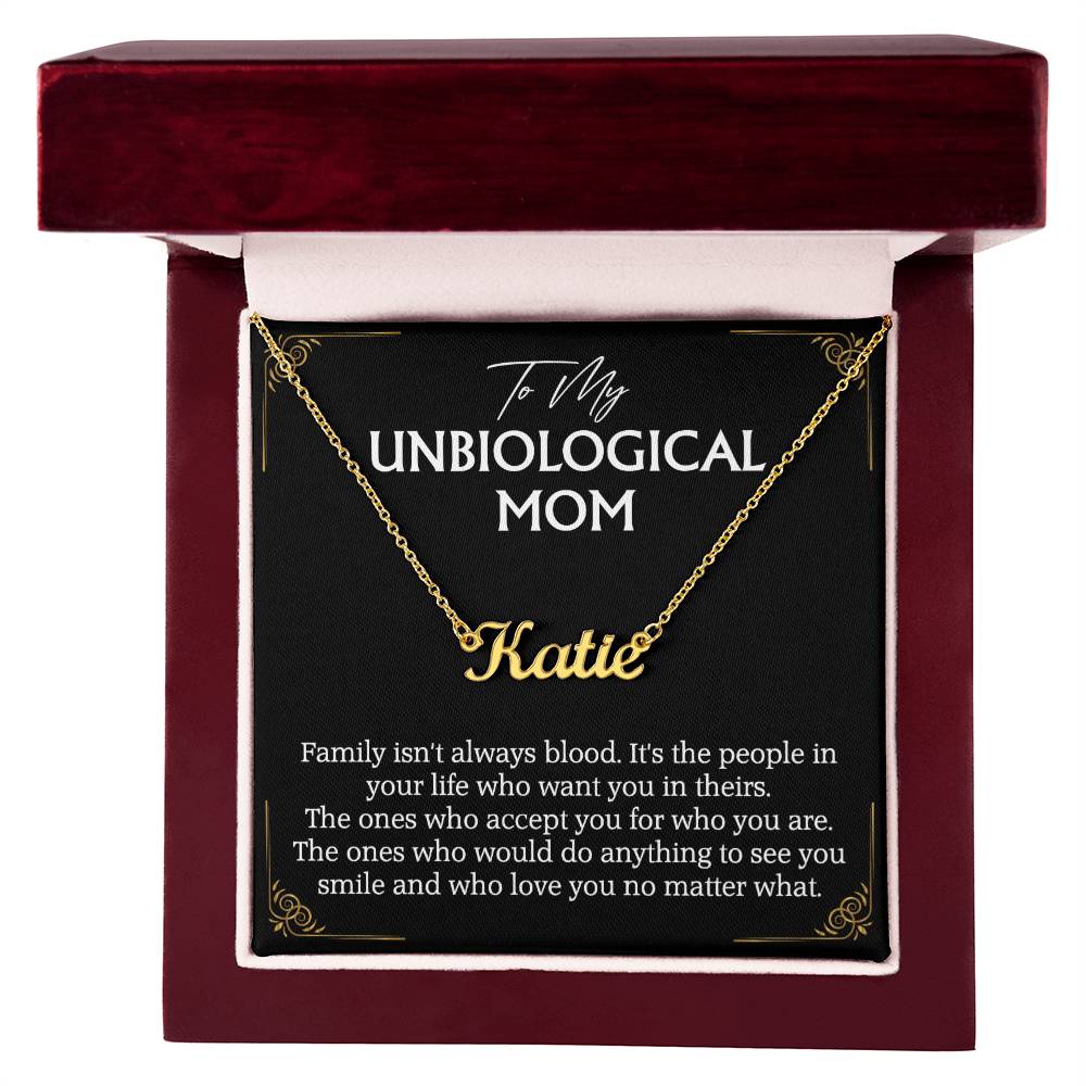 To My Unbiological Mom Personalized Necklace for Bonus Mom Mother in Law Gifts Mothers Day Gifts Christmas