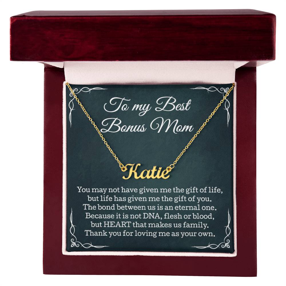 To My Best  Bonus Mom Personalized Necklace, Gift for Best Bonus Mom, Christmas, Birthday, Thank You Step Mom Gifts, Best Bonus Mom Jewelry, From Step Daughter