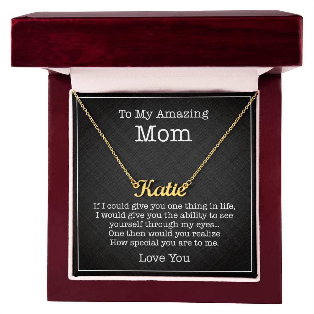 To My Mom Personalized Name Necklace, Mom Gift, Mom Necklace, Jewelry From Son Daughter, Gift Mom Birthday, Christmas, Mothers Day, Necklaces with Meaningful Messages