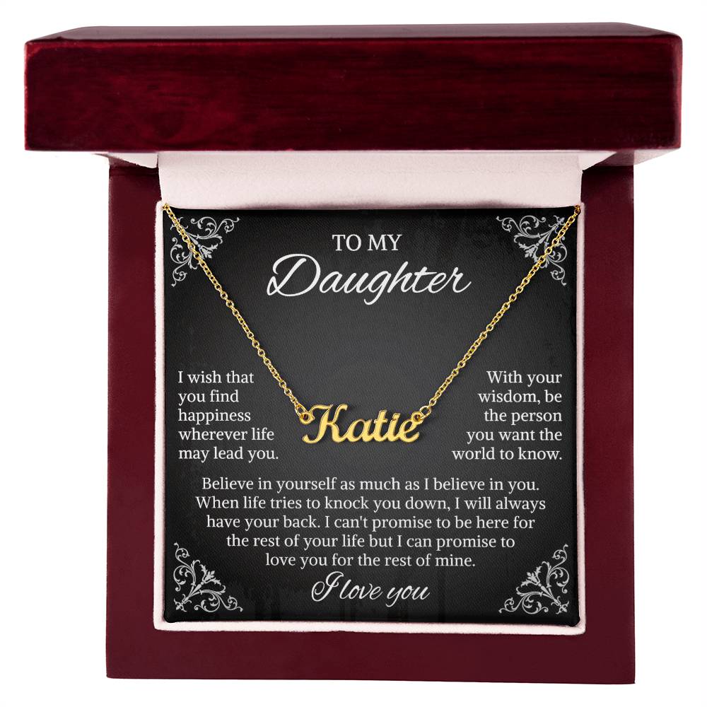 To My Daughter Personalized Name Necklace, Daughter Necklace, Gift For Daughter, Daughter Necklace, Daughter Jewelry From Mom Dad