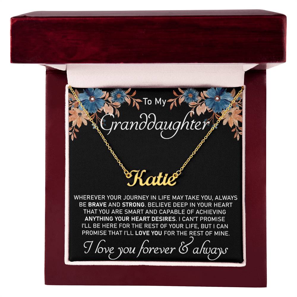 Personalized Name Necklace for Granddaughter from Grandma and Grandpa, Custom Jewelry for Little Girls, Nana's Gift for Graduation or Birthday