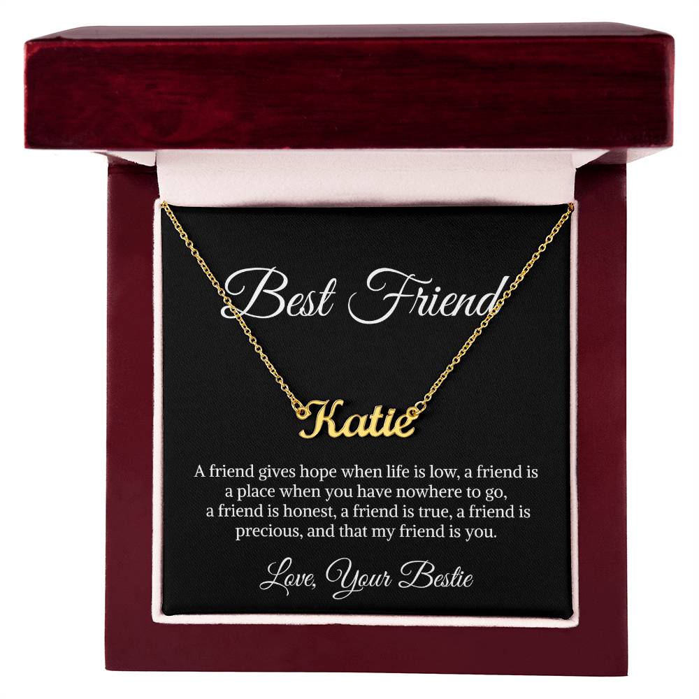 Best Friend Necklace, Personalized Message Card Necklace for Best Friend, Personalized Jewelry for Best Friend, Best Friend Appreciation Gift