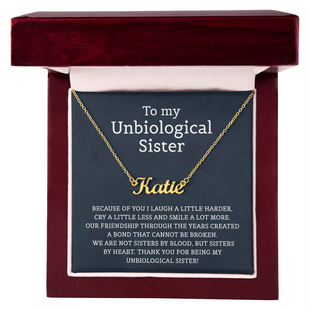 Unbiological Sister Personalized Name  Necklace for Sister Friends Necklaces Unbiological Sister Gifts for Friendship Necklace BFF Necklace for Friendship Jewelry