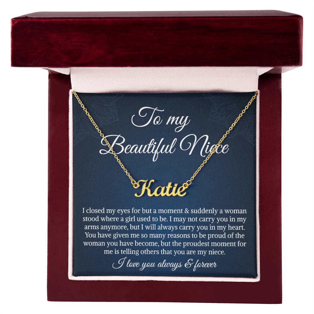 Necklace To My Niece To My Badass Niece Name Necklace, Niece Birthday Gift, Uncle Gift To Niece, Gift From Aunt On Birthday, Graduation Day, Christmas Gift