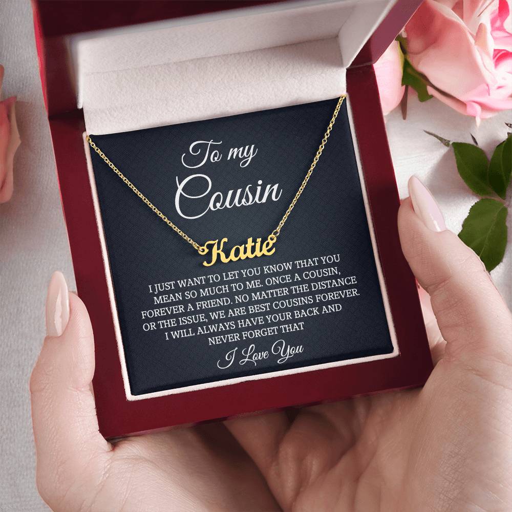 To My Cousin Personalized Name Necklace, Birthday Christmas Necklace Gift For Cousin, Cousin Gift for Her