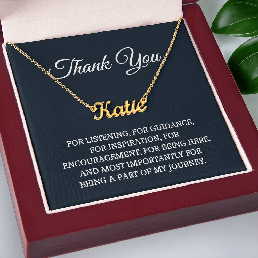 Thank you Card Jewelry Gift Set, Appreciation Gift for Her, Thank you Gift for Friends, Christmas Jewelry Gift for Her, Personalized Name Necklace