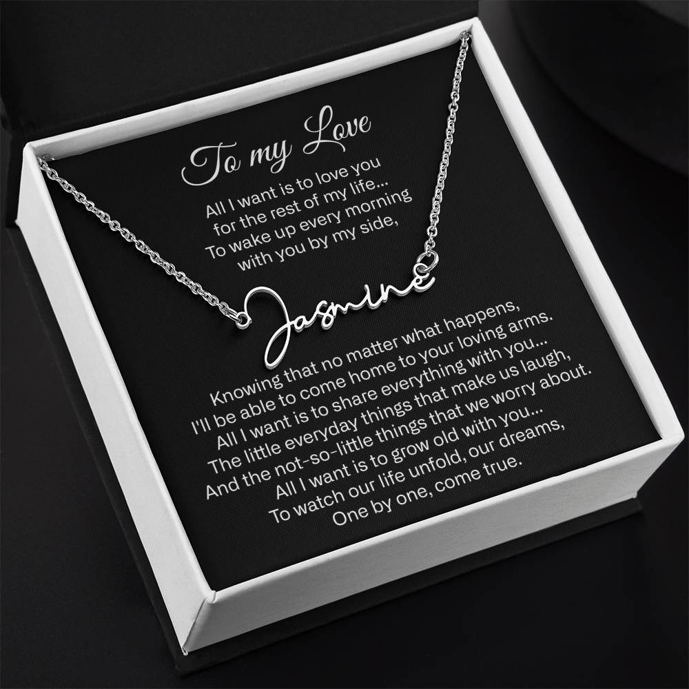 to my love name necklace