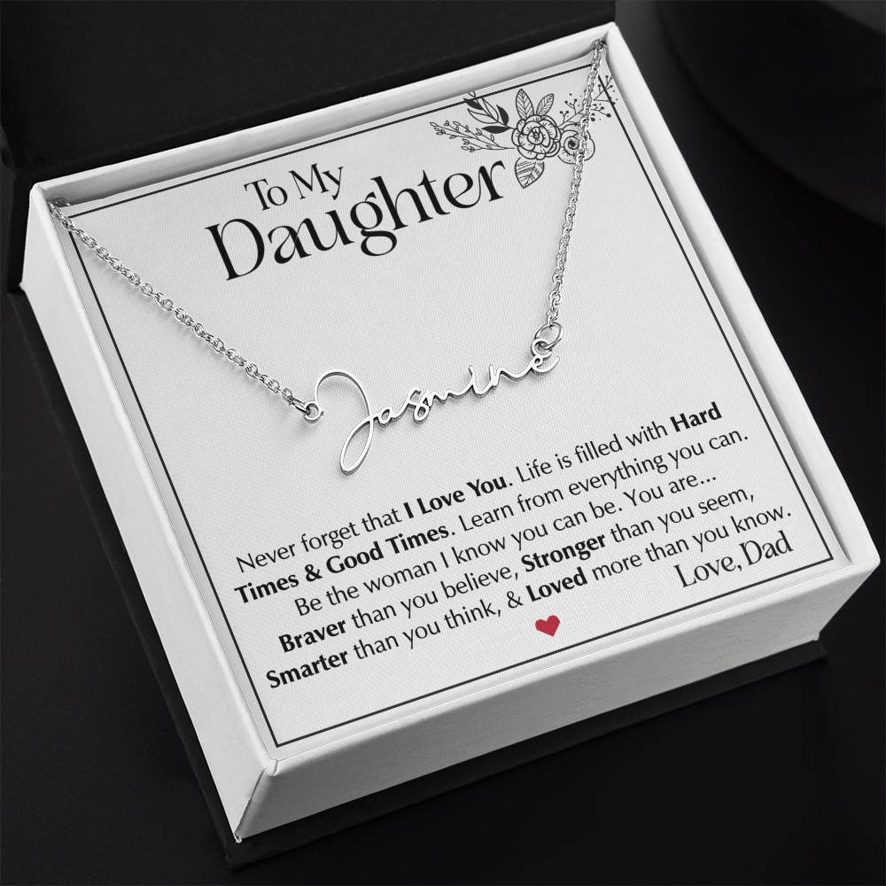 To My Daughter Necklace from Dad, Personalized Name Necklace, Father-Daughter Jewelry, Gift for My Daughter, Birthday Necklace