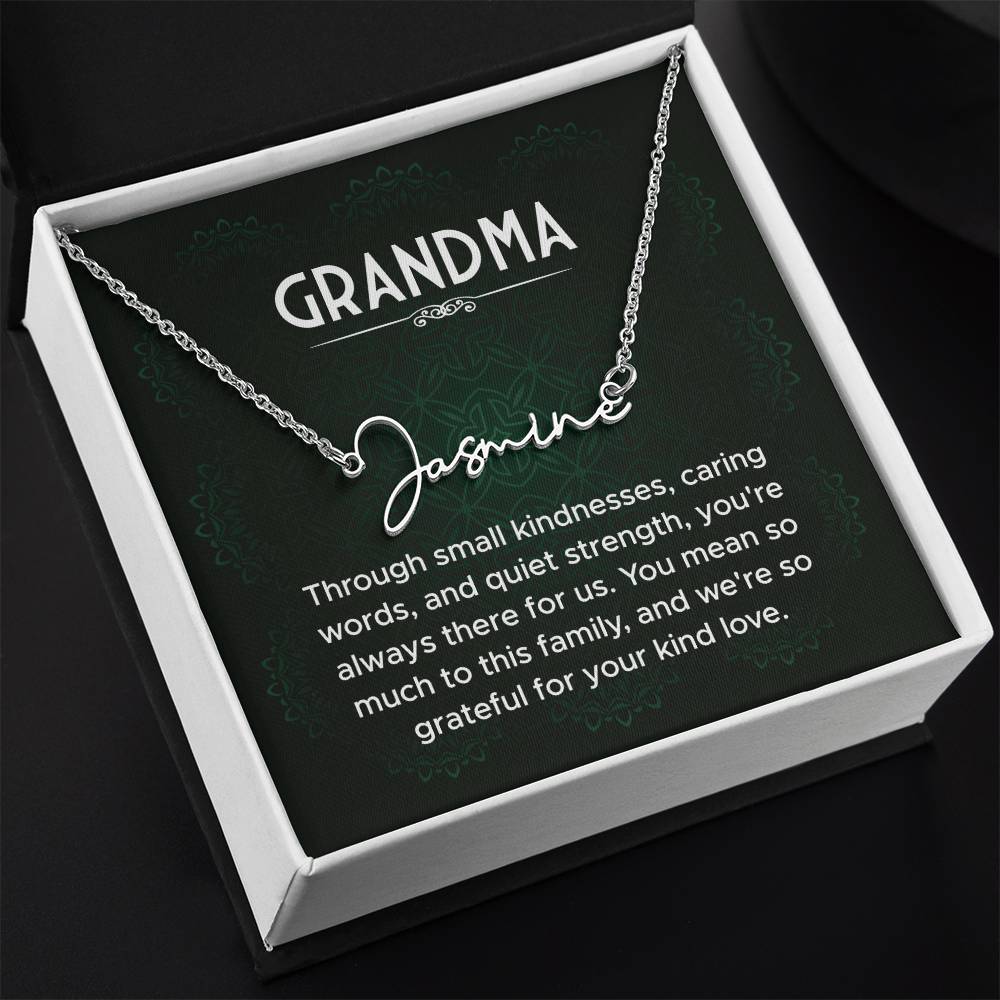 Grandma Name Necklace From Granddaughter Mothers Day Necklace Christmas Birthday Gift From Grandson To My Grandmother Present With Message Card