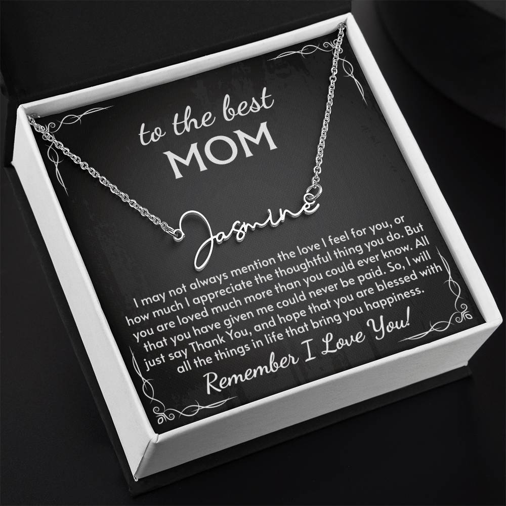 Signature Style Name Necklace for Mom, Perfect for Birthday, Mother's Day, Christmas, Thanksgiving Symbol of Appreciation and Love