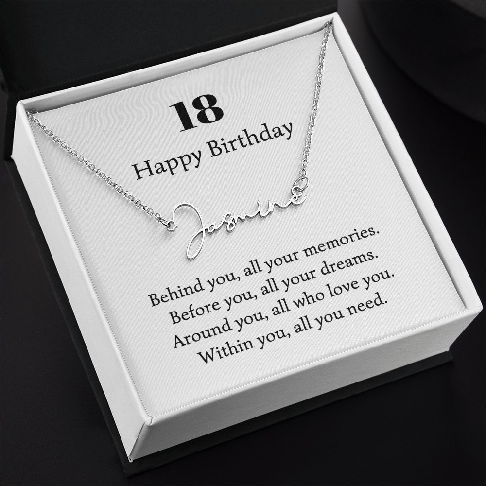 217 happy birthday name neckalce signature