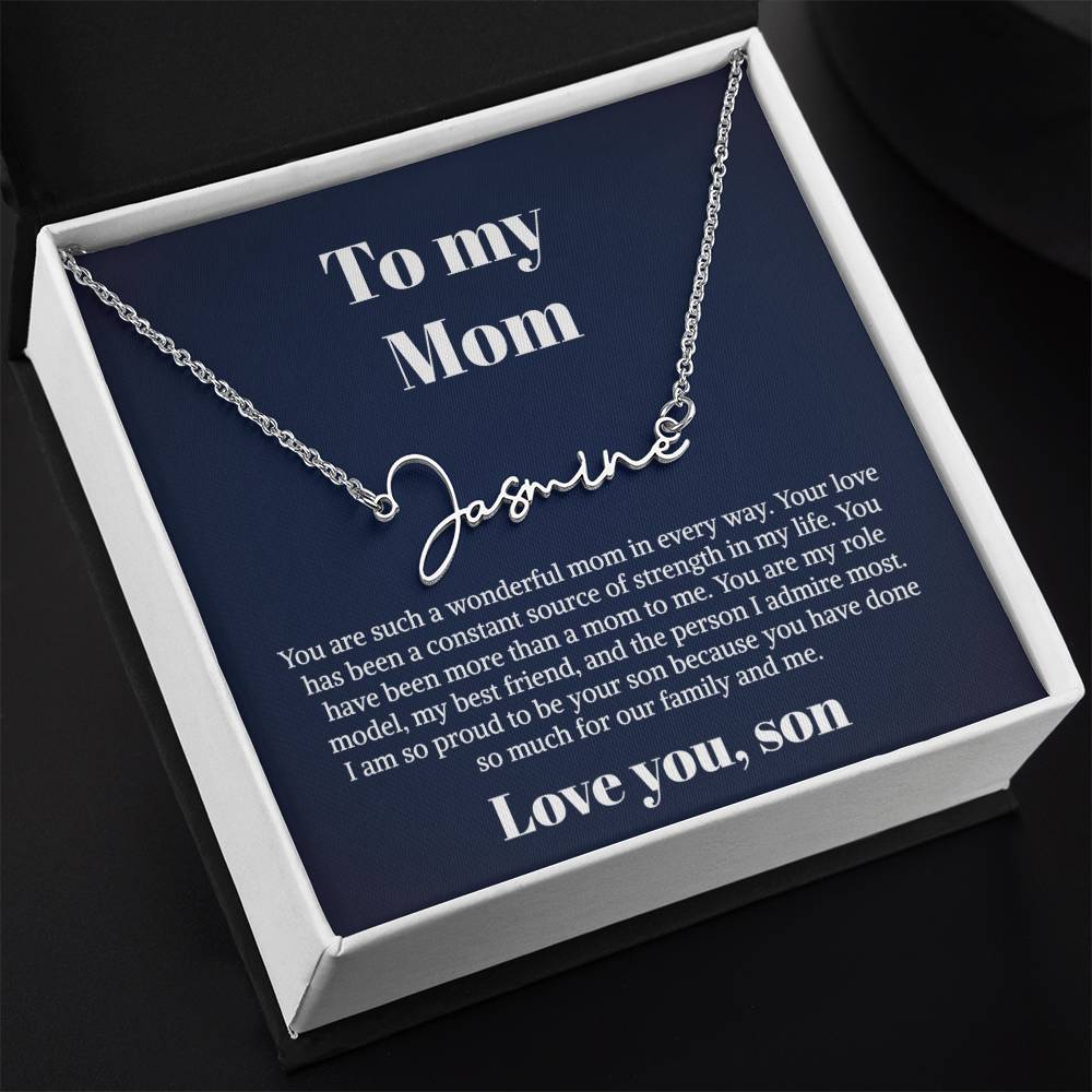 To My Mom Gifts - Necklace for Mom - Necklace Gift for Mom from Daughter - Personalzied Name Necklace