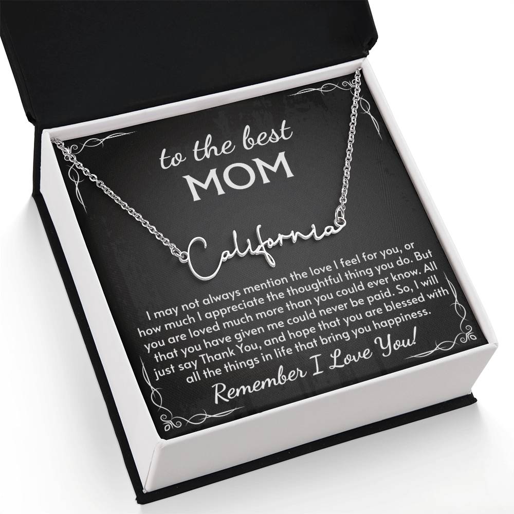 Signature Style Name Necklace for Mom, Perfect for Birthday, Mother's Day, Christmas, Thanksgiving Symbol of Appreciation and Love