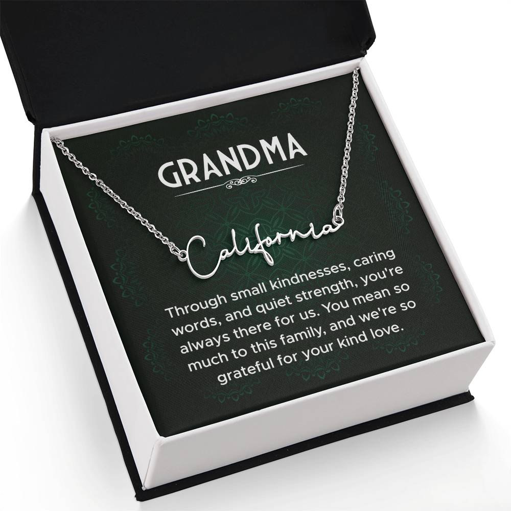 Grandma Name Necklace From Granddaughter Mothers Day Necklace Christmas Birthday Gift From Grandson To My Grandmother Present With Message Card